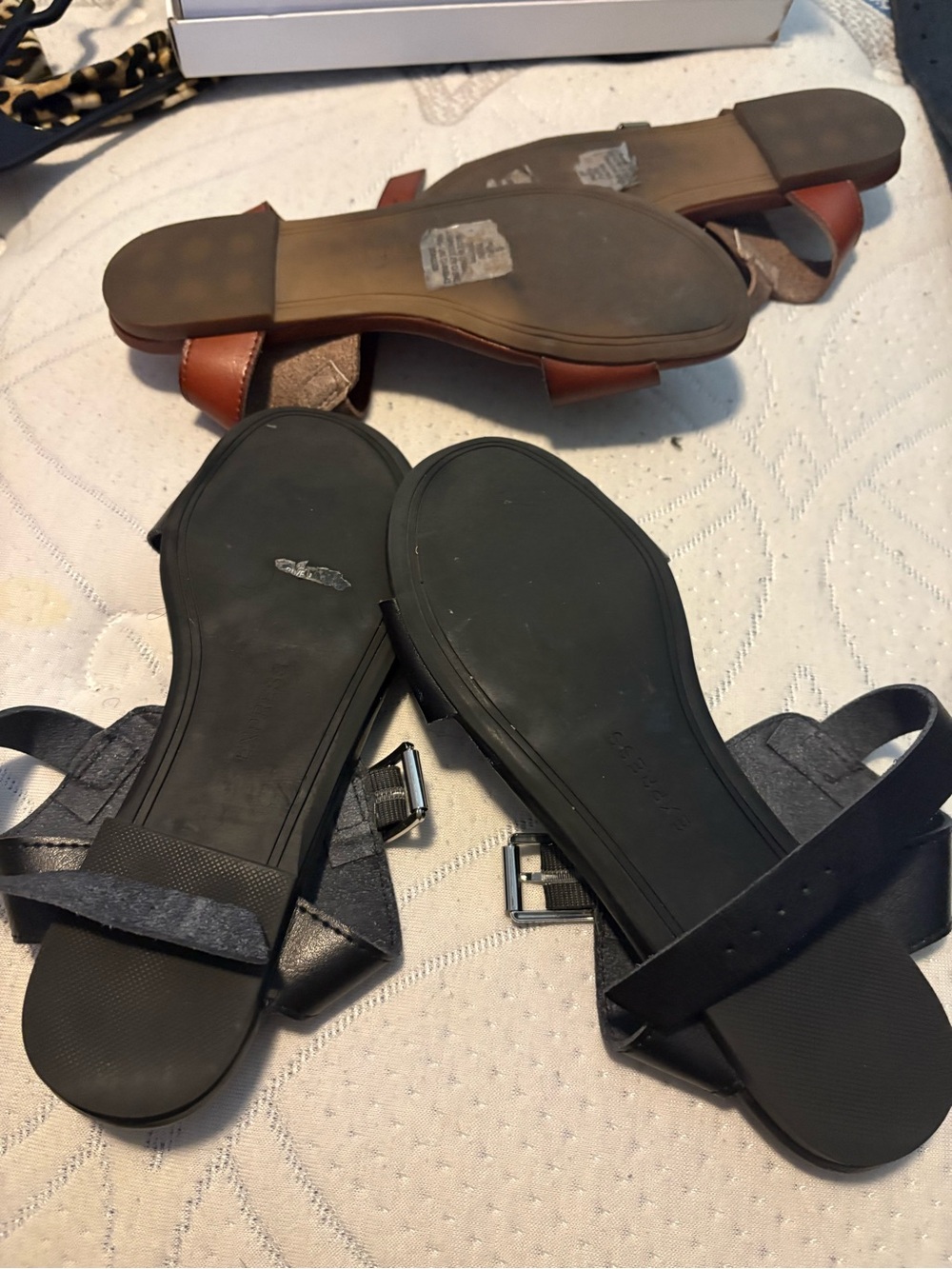 Express Black Flat Sandals